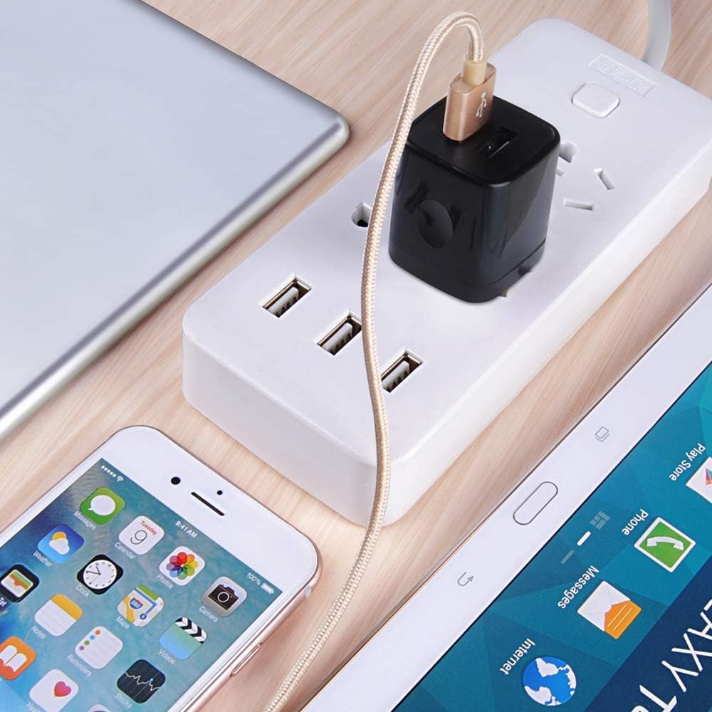 3-Pack Fast Charge Wall Charger Cube - Dual Port 2.1A Power Brick for iPhone 17/16/15/14/13/12/11/Xr/8/7/6 Plus & Samsung Galaxy S24/S23/S22/S21/S10