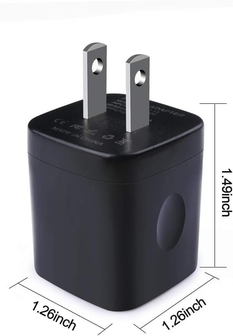 3-Pack Fast Charge Wall Charger Cube - Dual Port 2.1A Power Brick for iPhone 17/16/15/14/13/12/11/Xr/8/7/6 Plus & Samsung Galaxy S24/S23/S22/S21/S10
