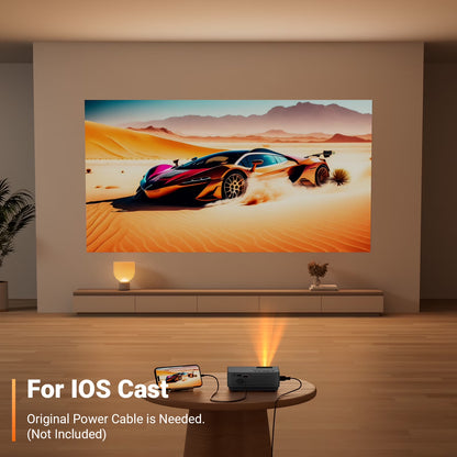 Portable 1080P Mini Projector, Compatible with iOS, Android, Windows, TV, HDMI, and USB - Black